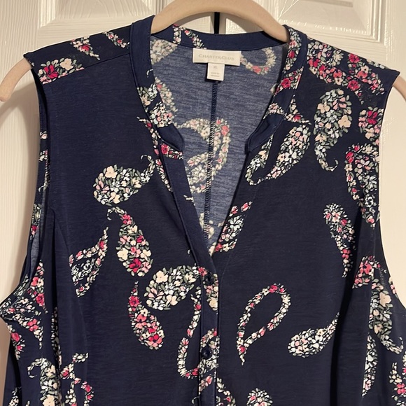 Charter Club Tops - NWOT Charter Club V neck button down sleeveless shirt size XL